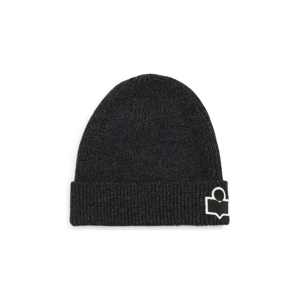 Isabel Marant Bayle Logo Merino Wool Beanie
